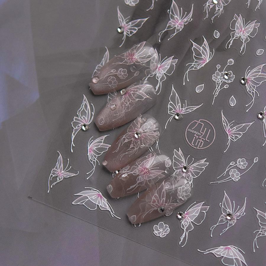 Bright Crystal Butterfly Nail Art Sticker DIY Making Creative Decorative Stickers
