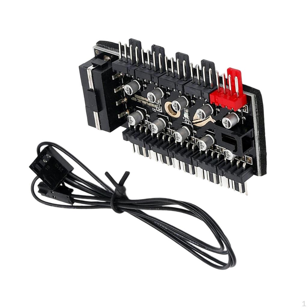 -Pin PWM Cooler Fan, HUB Splitter Extension Socket, 12V Power Supply Controller