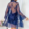 Transparenter Spitzenbesatz Netz-Nachthemd Pyjama für Damen