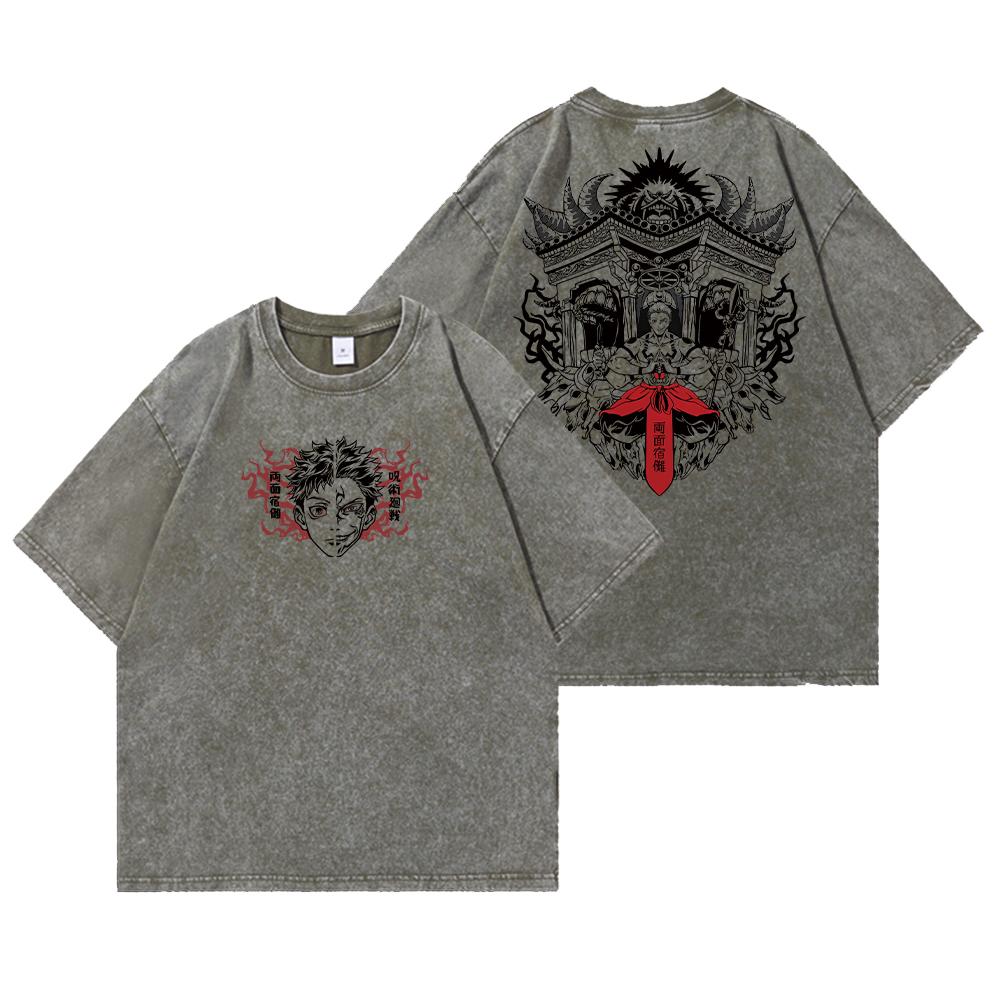 

Аниме Магическая битва Уличная одежда Харадзюку Футболка с принтом Футболка Мужская Летняя Футболка с коротким рукавом Хлопок Свободные топы Футболки 3XL