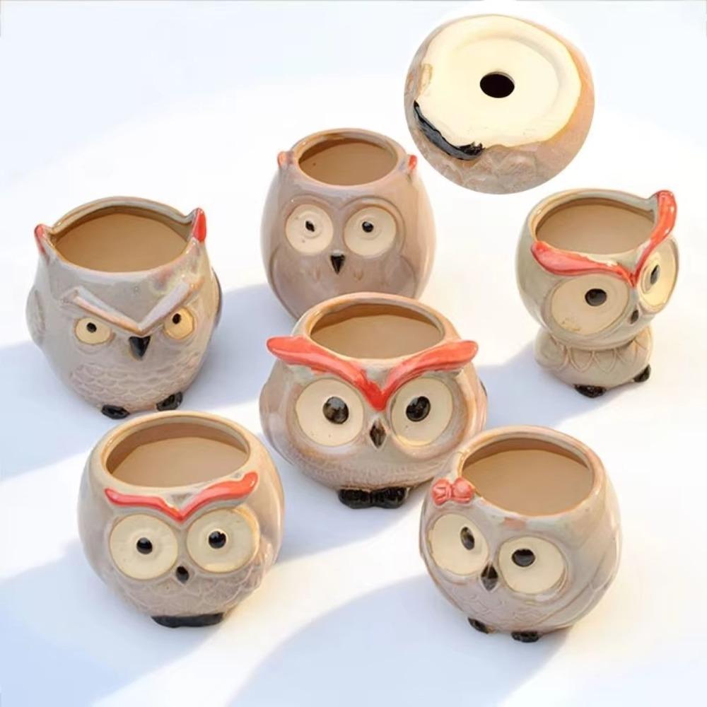 

Animals Owl Flower Pot Owl Flower Thumb Flower Pot New Ceramic Pots 7x6x5.7cm