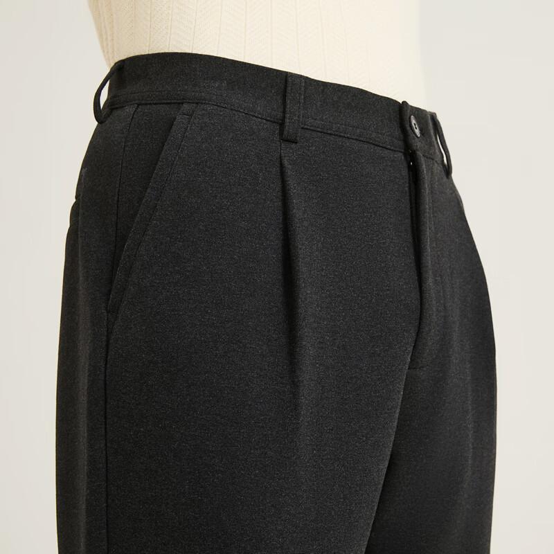 Qipai Men's Brushed Stretch Tapered Cropped Casual Pants