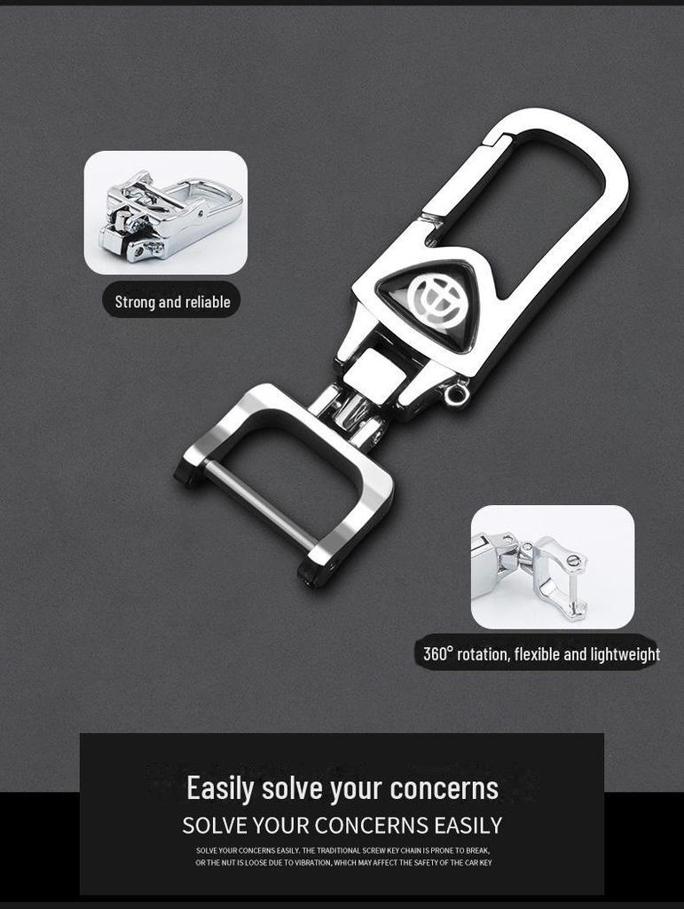 Brilliance Car Key Cover: Compatible with Zhonghua V3, V7, H530, H330, V5 - Protective Key Bag with Buckle.