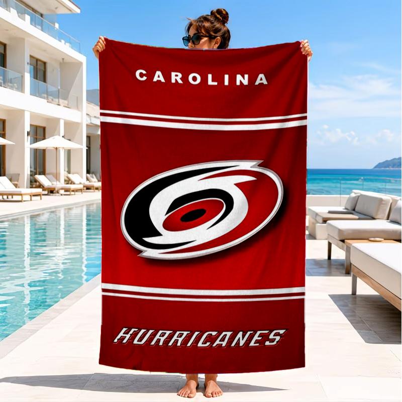 Hurricanes Team Spirit Beach Towel, Super Soft Microfiber, Perfect Gift for Her/Him, Birthday, for Pool, Beach, Travel, Decor Beach Party