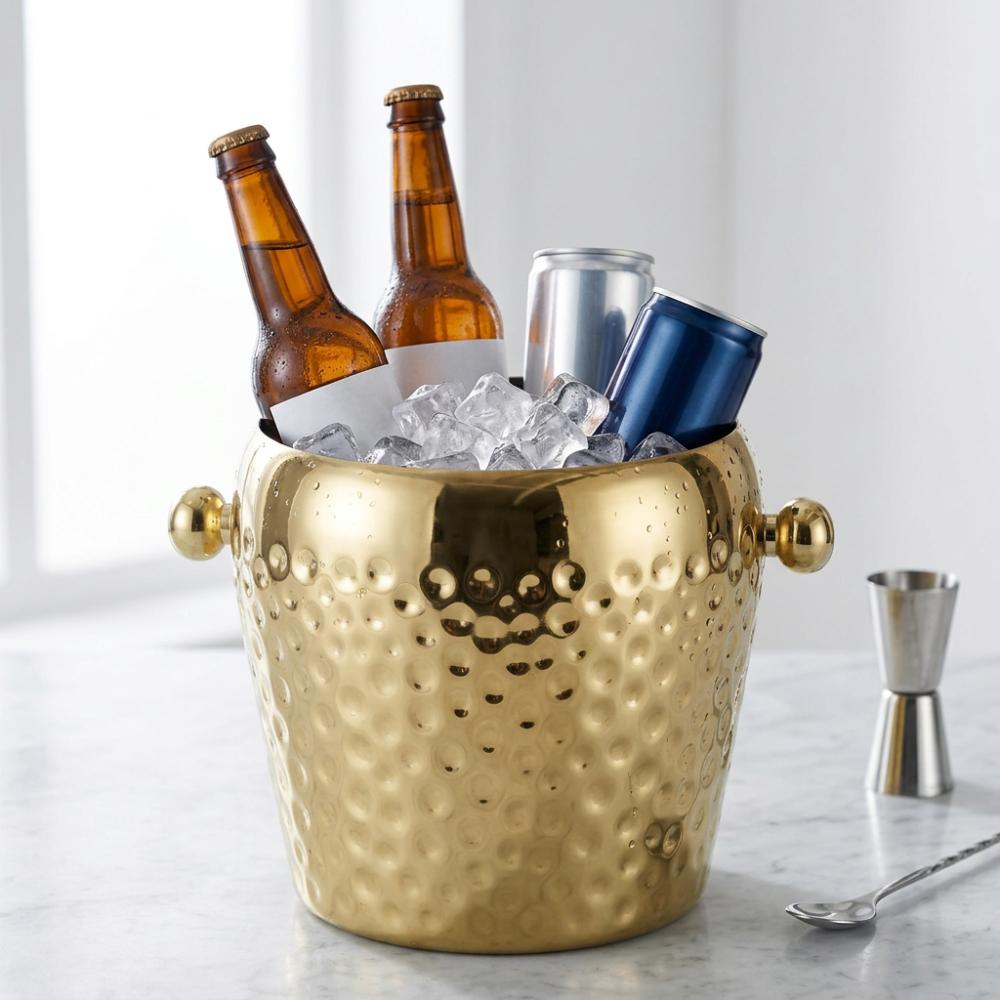 Hammer Point Insulated Ice Bucket Stainless Steel Wine Bucket Insulated Ice Bucket Party