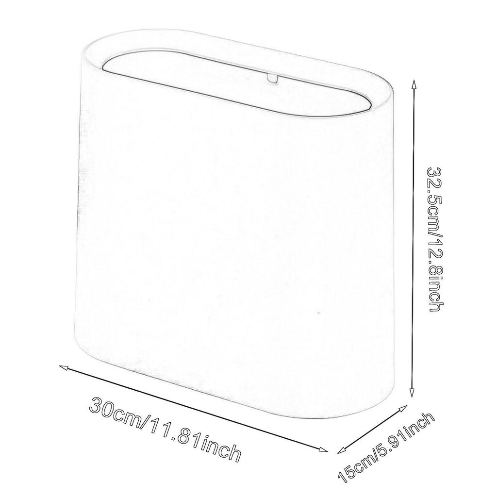 Slim Trash Can Garbage Can Washable Multipurpose Modern Easy to Clean Waste Bin for Office Bedroom Home Living Room Kitchen
