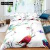 Chinese Traditional Painting Bedding Set Pink Plum Blossom Comforter Cover Set Full Size for Adults Teens Bedroom Decor 3pcs