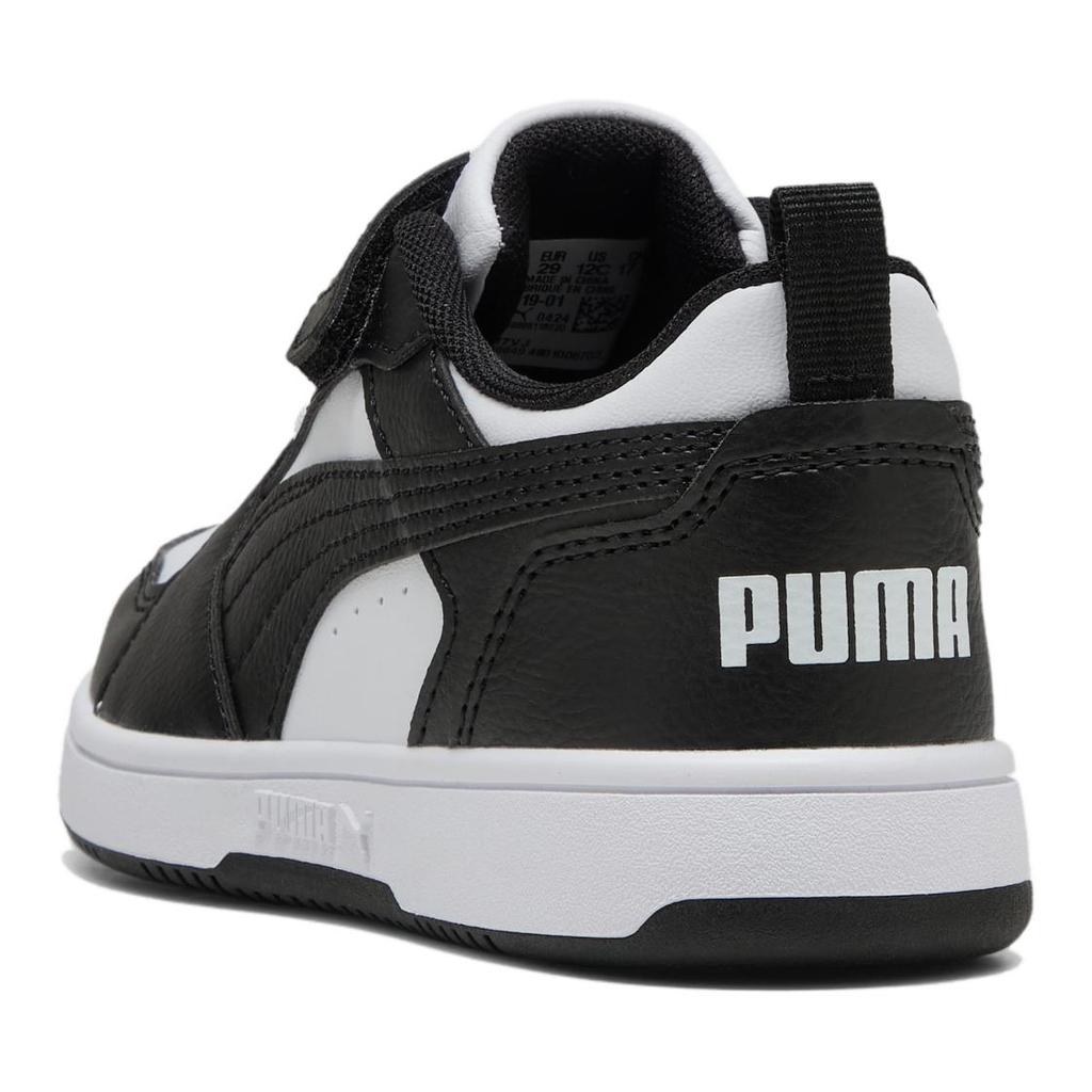 Puma Rebound V6 Lo Classic Versatile Low-Top Kids Skate Shoes Kids Sneakers Black White 397419-01