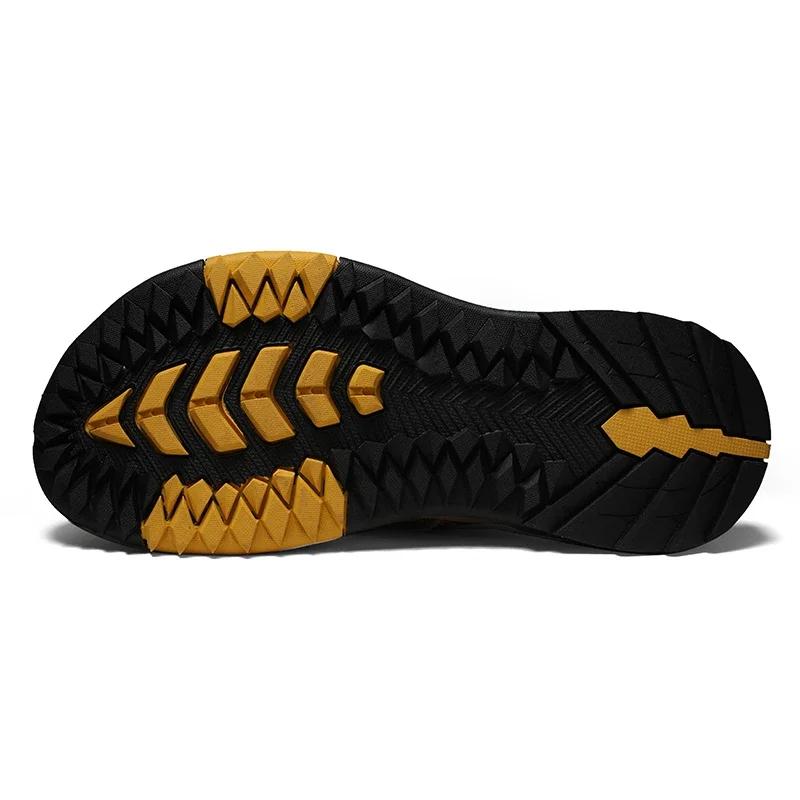 Genuine Cow Leather Men Beach Slippers Outdoor Anti-slip Mens Flip Flops Summer Men Walking Shoes Comfortable Male Casual Shoes