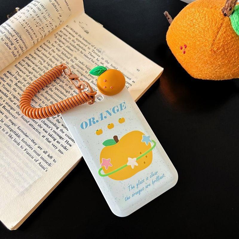 New Ins Wind Card Cover with Rope Cute Fruit Print Campus Card Bus Subway Access Work Card Protective Cover Case Bag