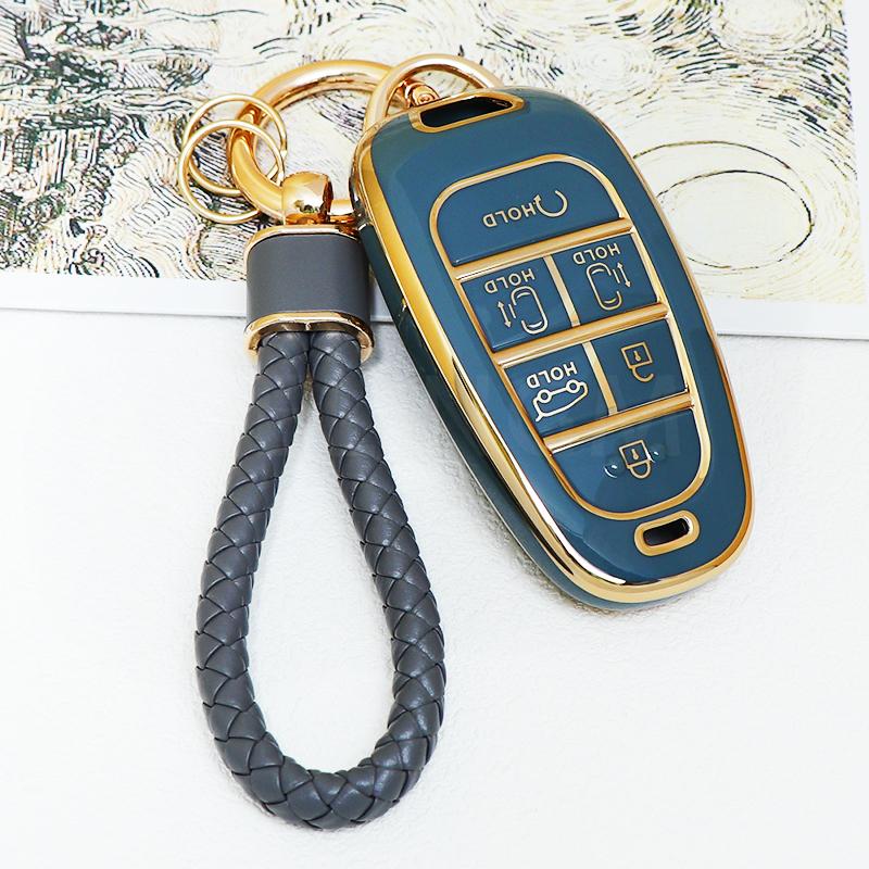 6 7 Buttons Tpu Car Key Cover Auto Shell Fob Case Keychain For Hyundai Santa Fe Tucson Nexo Nx4 Atos Solaris Prime