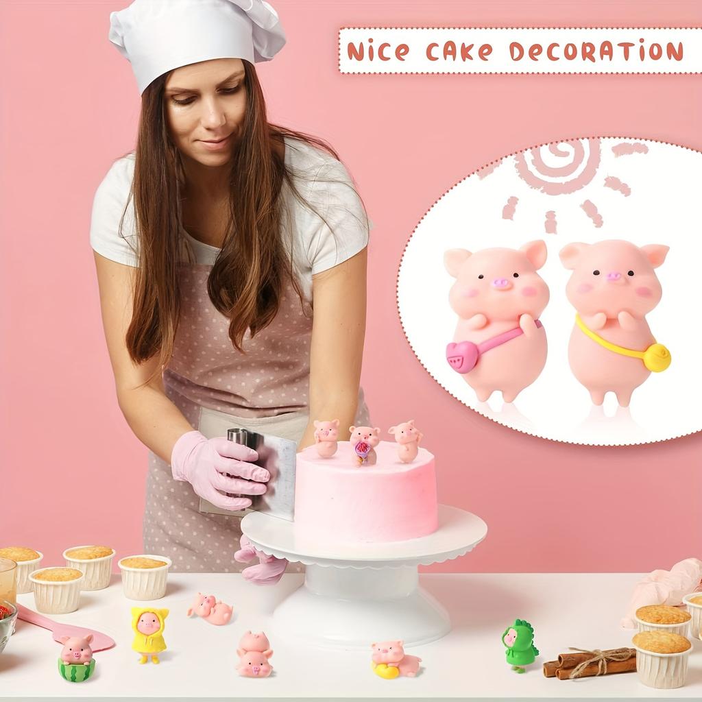 19 Pcs Miniature PVC Pig Figurines Toys Figure Animal Toys Set