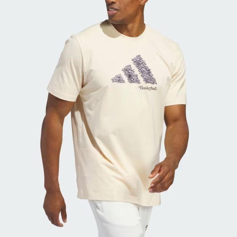 adidas Court Therapy Graphic Tee With American Retro Print Men Tops Beige IN6361