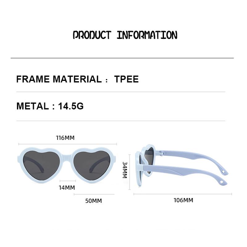 New Fashion Kids Sunglasses Heart-shaped Baby Sunglasses Sunshade Children Silicone Polarized Sunglasses 23070