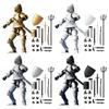 Knight Action Figures 3D Printed Movable Shapeshift Robot Toy Medieval Knight Collectible Figurine Multi-Jointed Action Figure