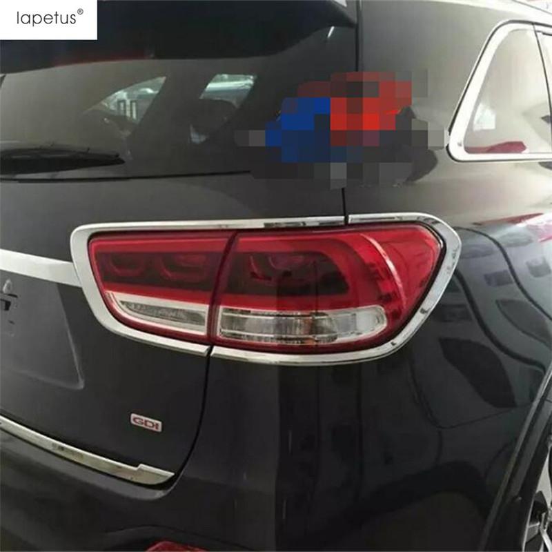 ABS Chrom Zubehör für KIA Sorento L 2015 2016 2017 Außen Heckklappe Heck Kofferraumleuchten Lampen Zierleisten Abdeckungen Kit Zierleisten