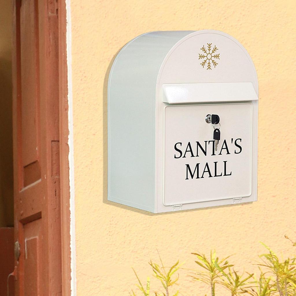 Lockable Mail Box Newspapers Large Capacity Iron Art Durable Rain Proof Hanging Box Mailbox Creative Letter Box for Home Decors