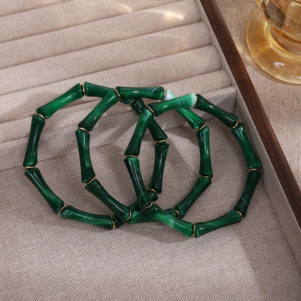 Gaosheng Rękodzieło Wiatr Neutralny Zestaw Trzech Sztuk Bambusowy Design Niszy Prosty Antyczny Zestaw Bransoletek