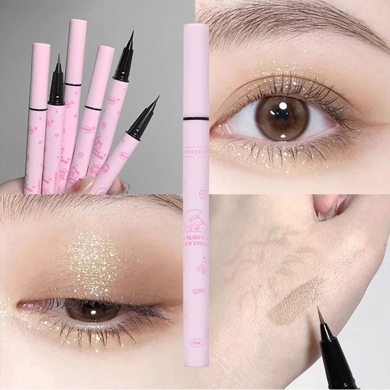 Black Liquid Eyeliner Eye Make Up Super Waterproof Long Lasting Eye Liner Easy To Wear Lying Silkworm Pen Makeup Cosmetics Tools
