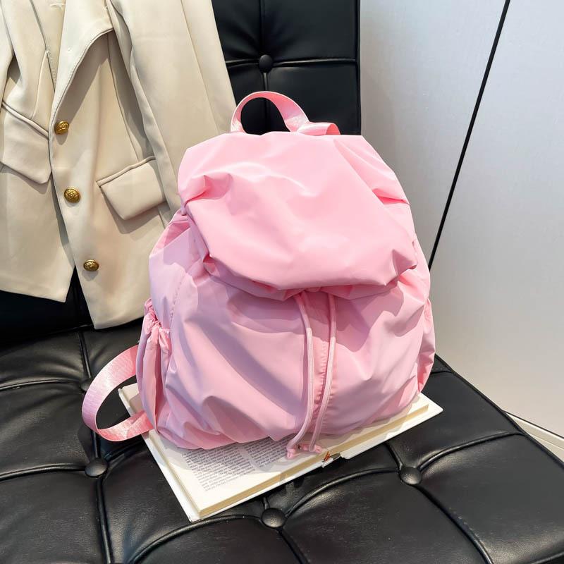Solid Color Nylon Large Capacity Backpack For Women Travel And Daily Use