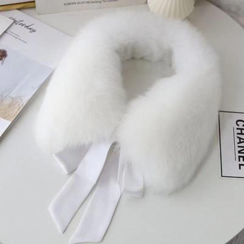 Fox Fur Collar Ladies Winter Furry Fur Collar Women Real Fox Fur Scarf Women Fox Fur Square Collar Short Scarf Shawl Winter 50cm