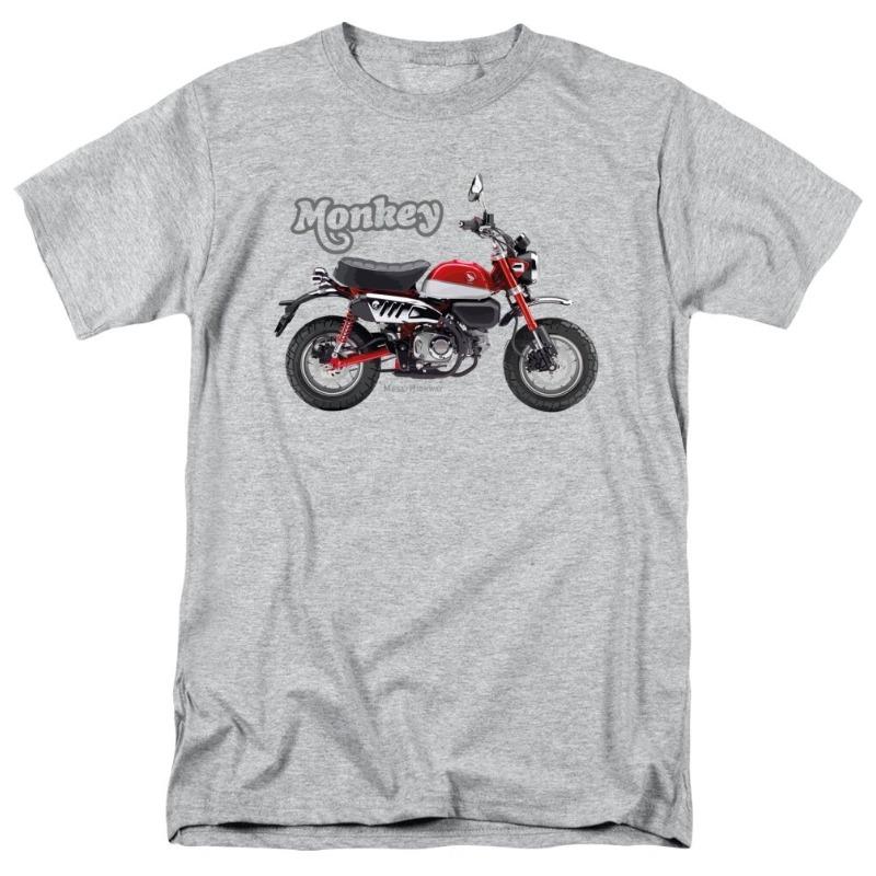 Honda Men and Women Tshirt Summer Monkey 125 19 Red Racing Motorcycle Riding Offroad Enthusiasts Shortsleeved Retro Top