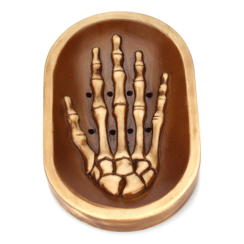 Portasapone a Mano Scheletro Halloween Bagno Scarico Porta Sapone Per el Palestra Doccia Porta Sapone Portatile Vassoio Decorativo