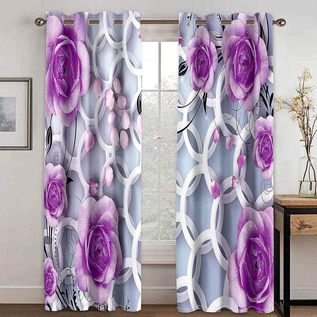 3D Tree Silhouette Abstract Circle FlowerWindow Curtains Blinds For Living Room Bedroom Bathroom Kicthen Office Door Home Decor2