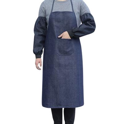 Stain-resistant Denim Aprons Waterproof Kitchen Work Clothes Long Cooking Aprons  Adult