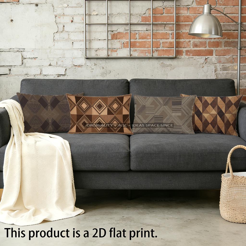 Geometric Pattern Rectangular Pillowcase Suitable For Sofa Bedroom Car Pillow Cover Cushion Rectangular Back Cushion