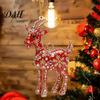 Acrylic Festive Hanging Pendants 2D Goat Christmas Tree Ornament, Zodiac Pendant with Gold String, Year Red Gradient Decor of The Ornament 2027,