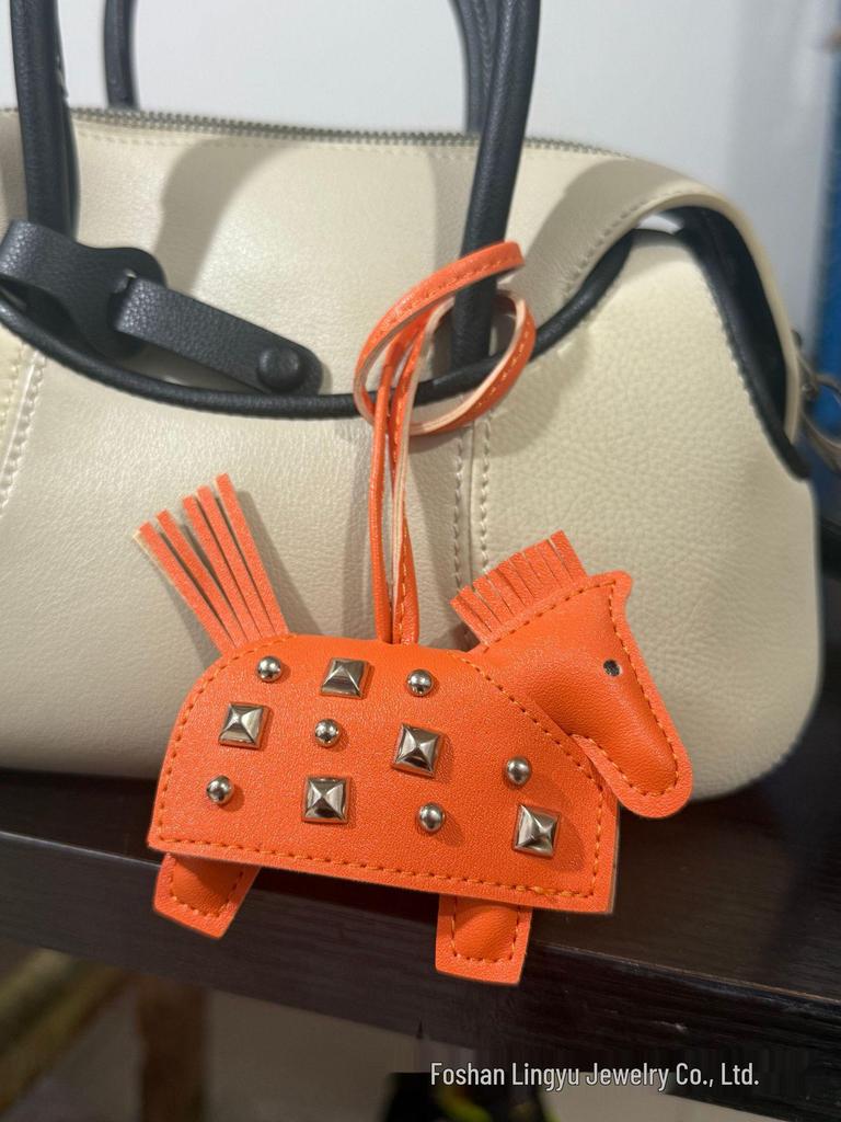 Personalized Leather Pony Bag Charm - Versatile, Cute Hanging Ornament