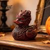 Gruseliges Badezimmer-Ornament Halloween Horror-Entenfigur Teufelstier Harzstatue Handgefertigte Kunst Gotisches Schreibtischdekor für Regal Schreibtisch Auto
