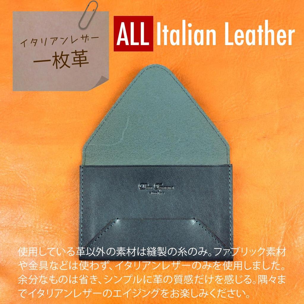 [Dom Tepona] Visitenkartenetui/Kartenetui, Schlank, Vollrindleder, Dünnes Umschlagformat, Italienisches Leder, Rindsleder, Perfektes Geschenk für die Jobsuche/G