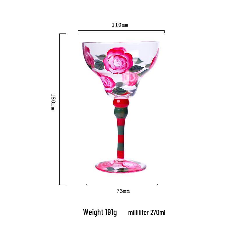 Hand-Painted High-Stem Margarita Glass for Cocktails