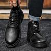 Freizeitschuhe mit hohem Schaft, Herbst und Winter, neue dicksohlige Retro-Lederstiefel, trendige Board-Schuhe, Herren-Outdoor-Tooling-Stiefel