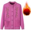 Women's Autumn Winter Fleece Thicken Sweater Middle-aged Knitted Casual Cardigan Coat