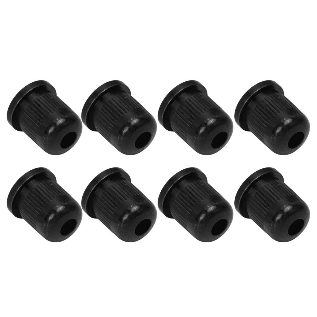 8PCS Guitar String Ferrule Alloy Compact Bass Through Body Buckle for Replacement Black