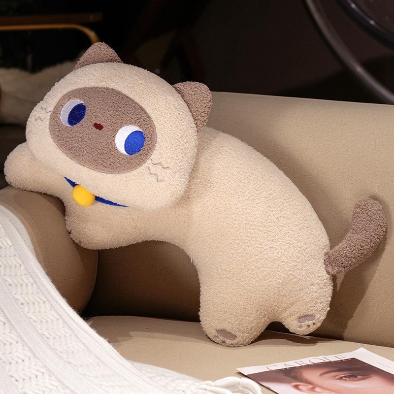 

Cute cute black cat throw pillow plush toy doll Siamese cat doll children s company soothing doll 50cm（0.65kg）