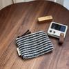 Multi-Purpose Retro Cosmetic Bag Striped Pattern Mini Makeup Organizer Elegent Lipstick Pouch For Women