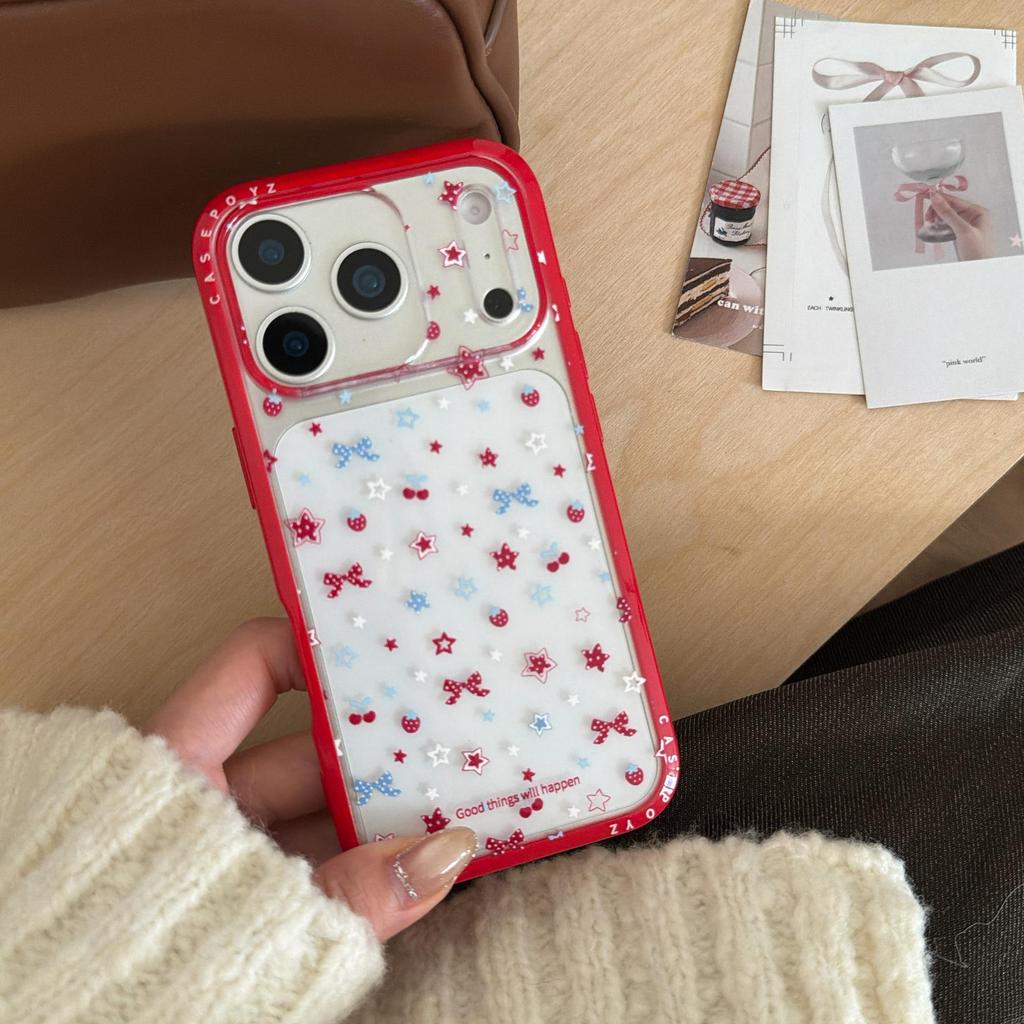 Custom Polka Dot Cherry Bow iPhone Case for 16 Pro Max/15/14 – New for Women