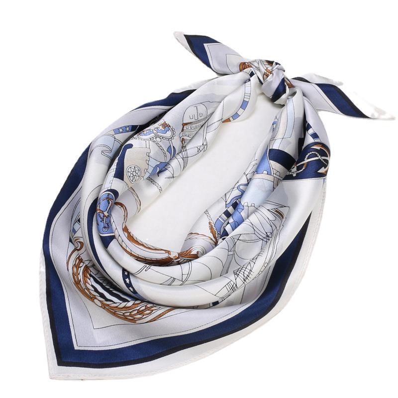[Nautical] Silk 70 * 70Cm Silk Medium Square Scarf Women'S Silk Scarf Manufacturer