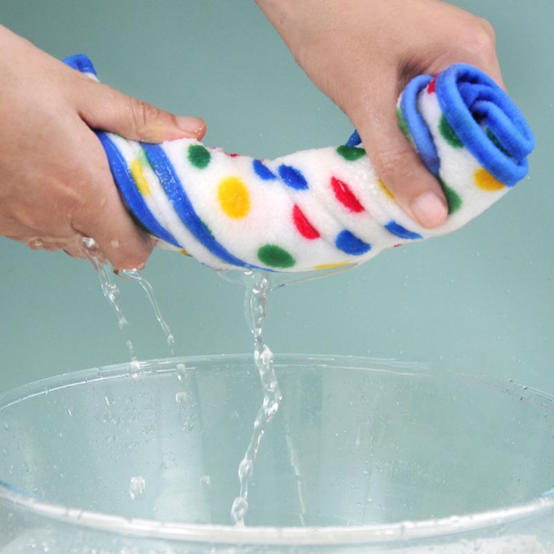 Children's Small Square Towel Thickened Water Absorption Face Wash Baby Wipe Hand Towel with Lan - Soft Towel Square for Kids