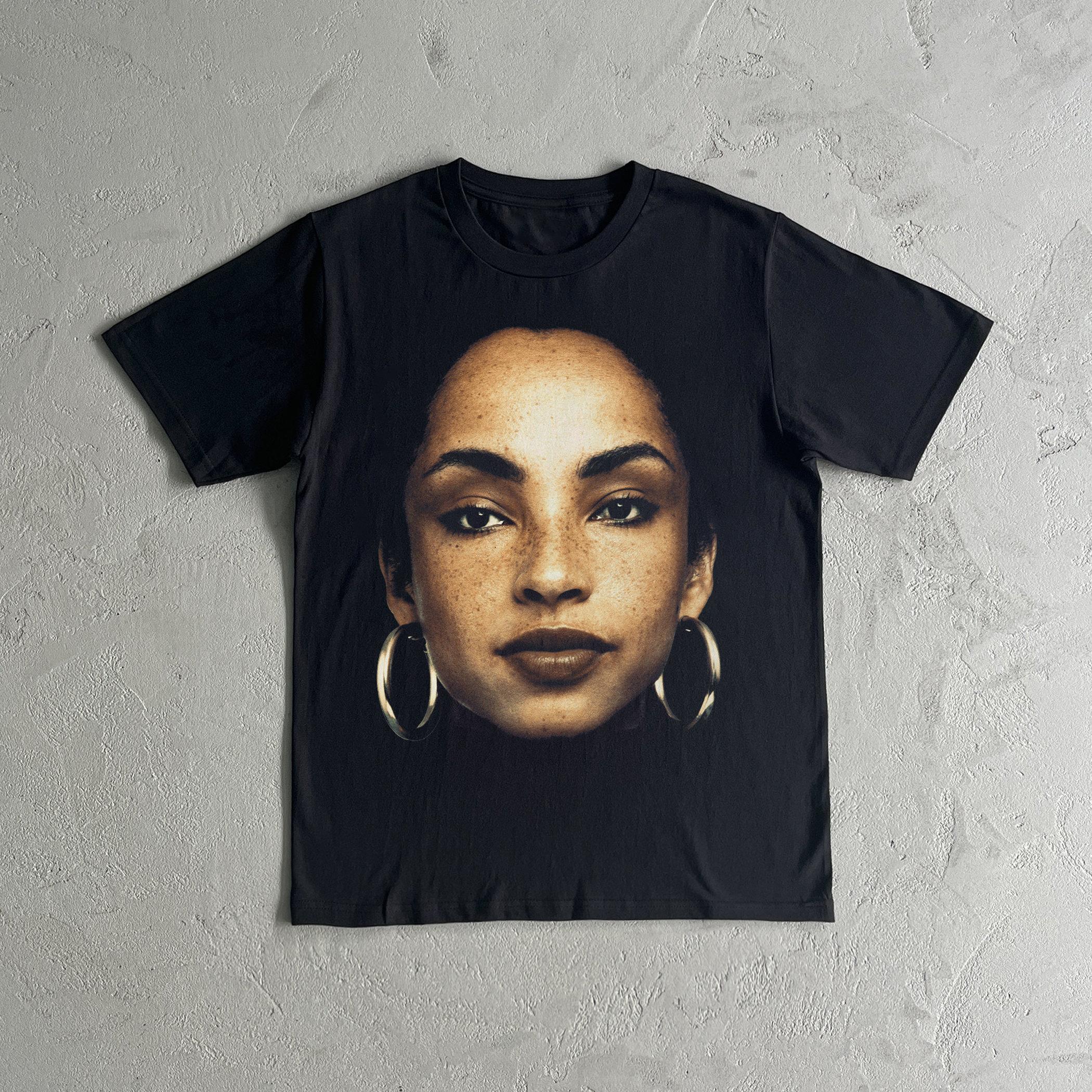 Sade Adu pattern heavyweight pure cotton Tshirt summer new retro casual unisex fashionable Y2K Tshirt S