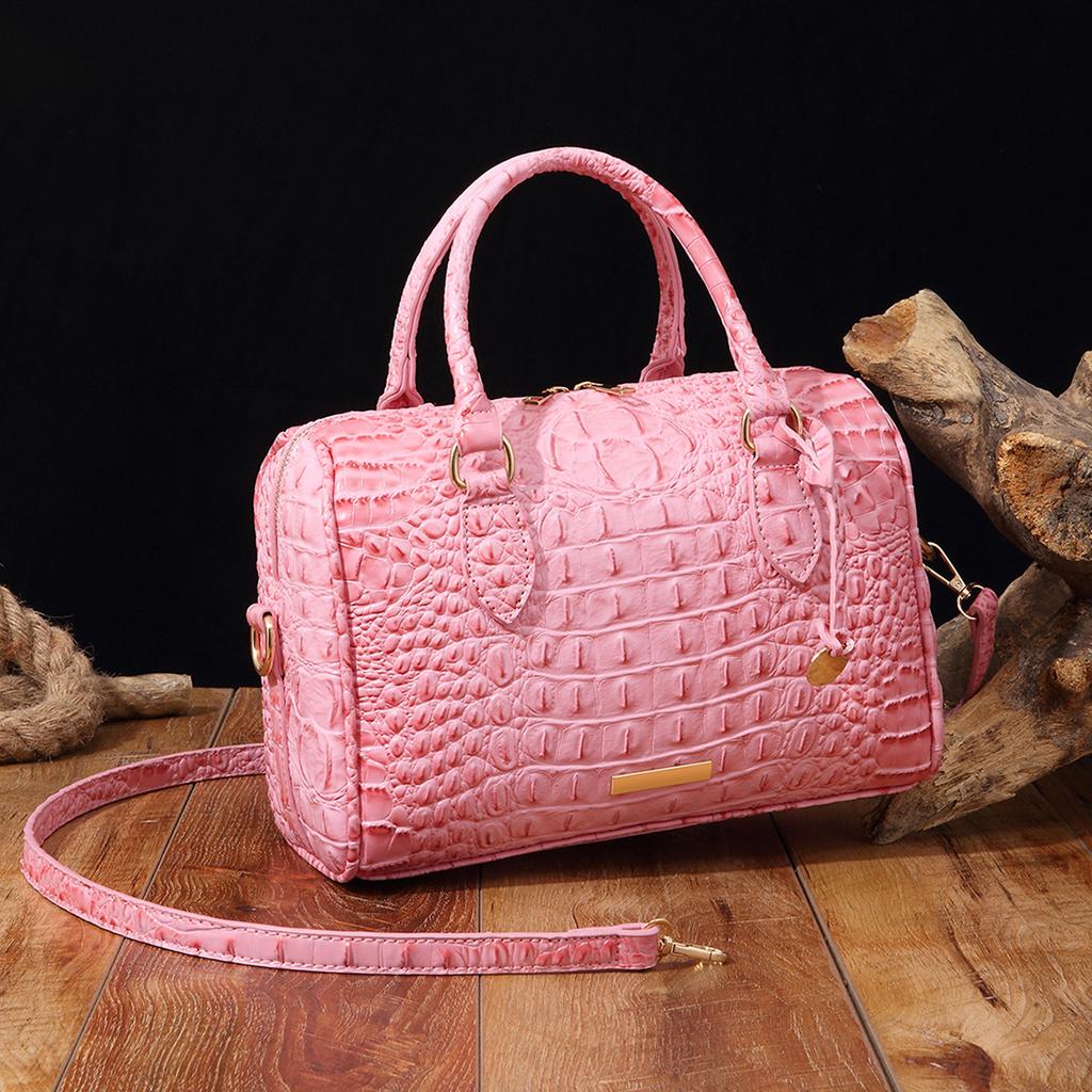 New European and American Handheld Underarm Crossbody Travel Retro Women's Bag Brahmin Crocodile Pattern