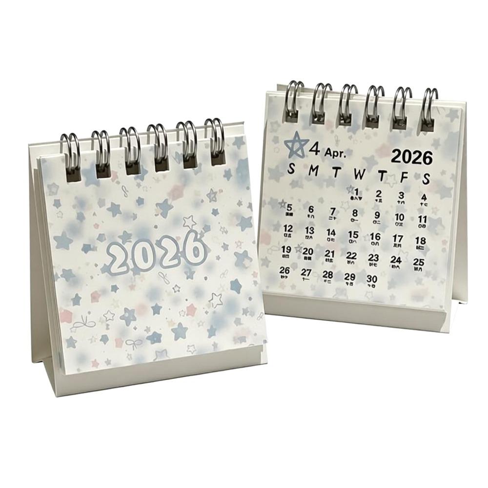 Coil Binding 2026 Desk Calendar Mini Standing Calendar Simple Desktop Calendar  Gifts 3