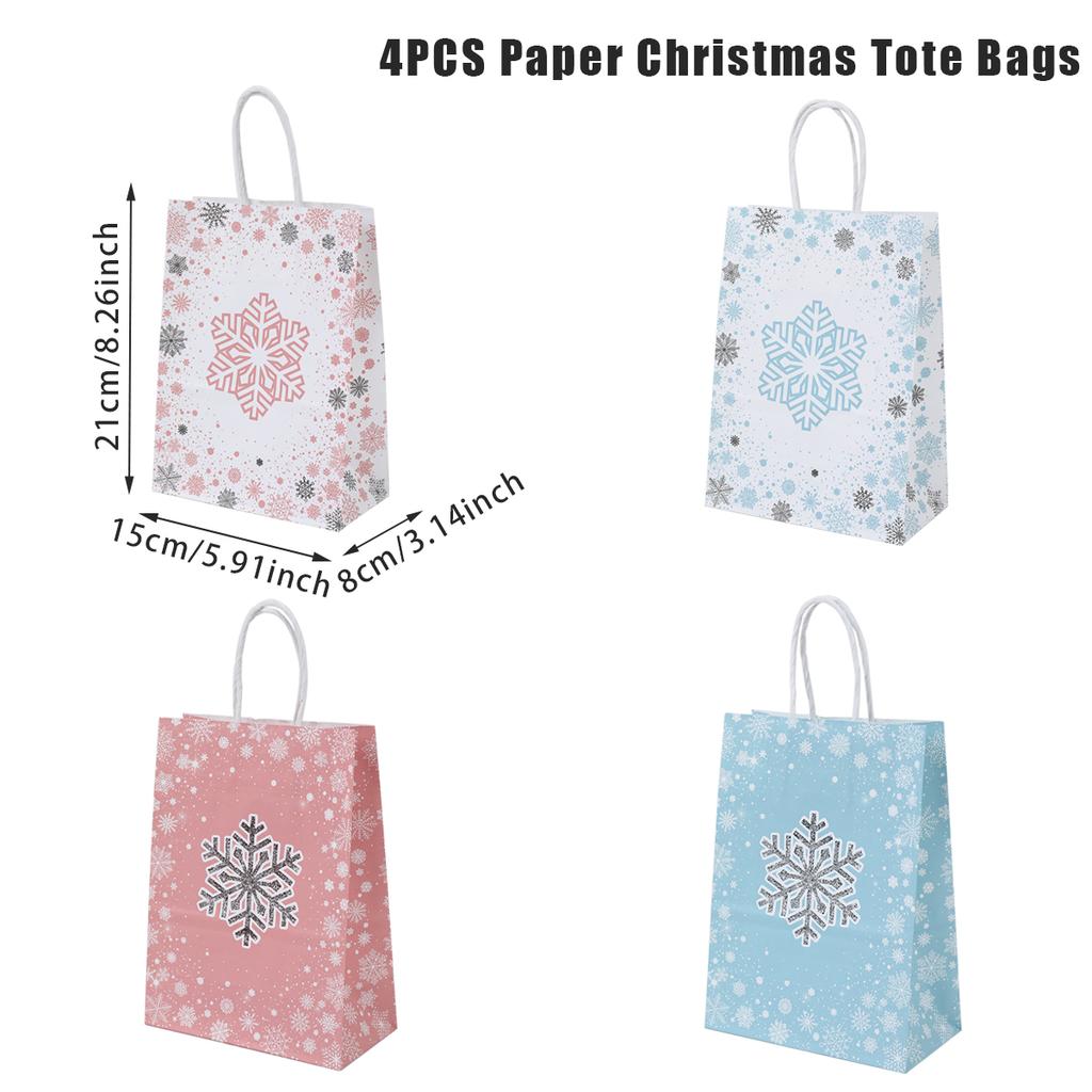 Christmas Kraft Paper Gift Bags Xmas Candy Cookies Gift Tote Bag Christmas Decoration 2025 for Home Navidad Noel New Year 2025