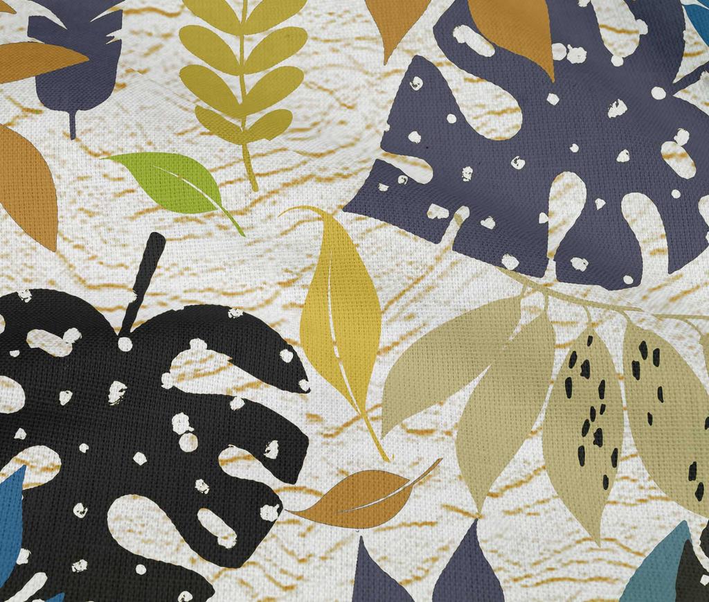 oneOone Cotton Flex Blue Fabric Leaves Sewing Craft Projects Fabric Prints By Yard 40 Inch