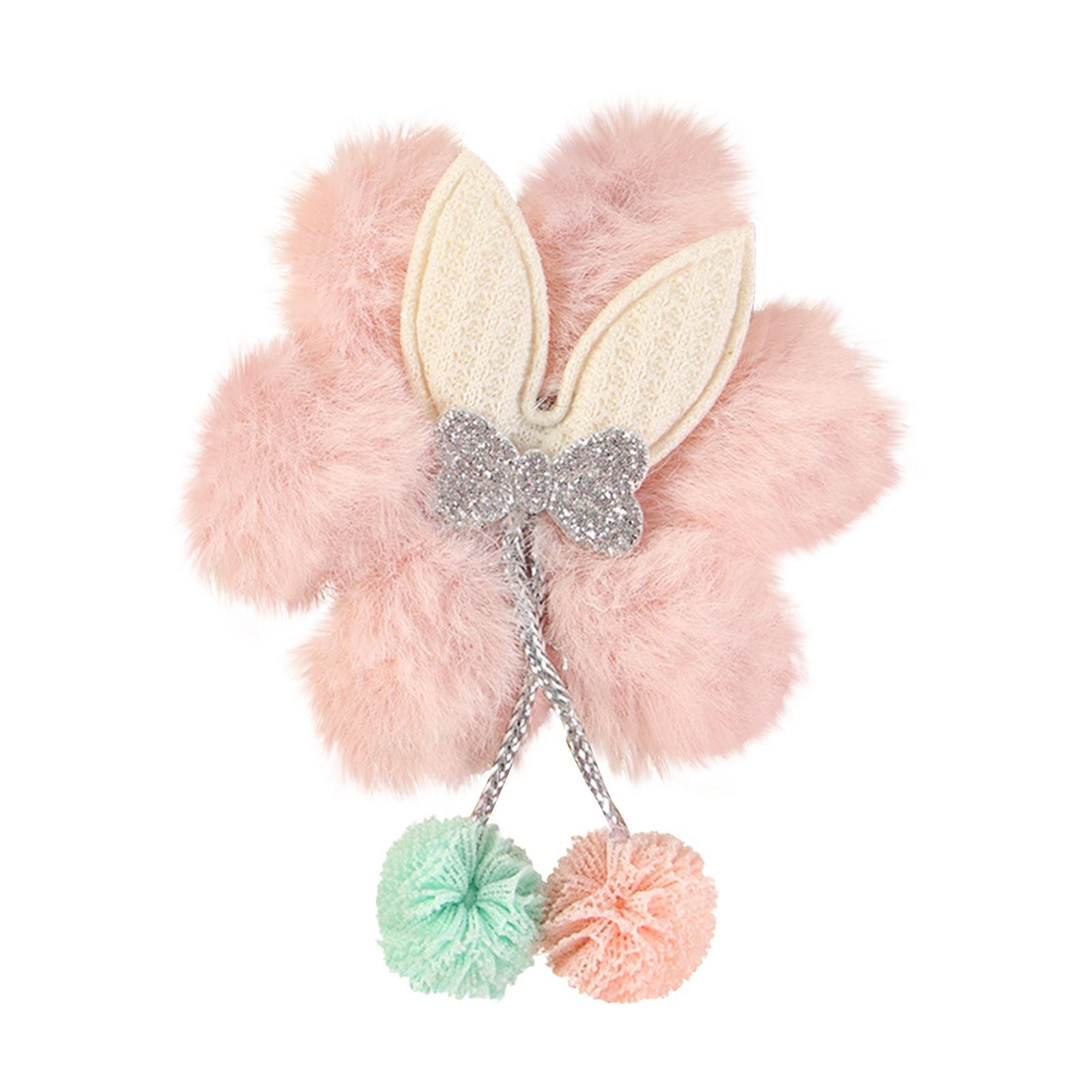 

Мягкий плюшевый цветок с бантом, сетчатый шарик, аппликации для самостоятельной одежды, шляп, обуви, игрушек, шитья, заплаток для головных уборов ручной работы, декора One Size розовый