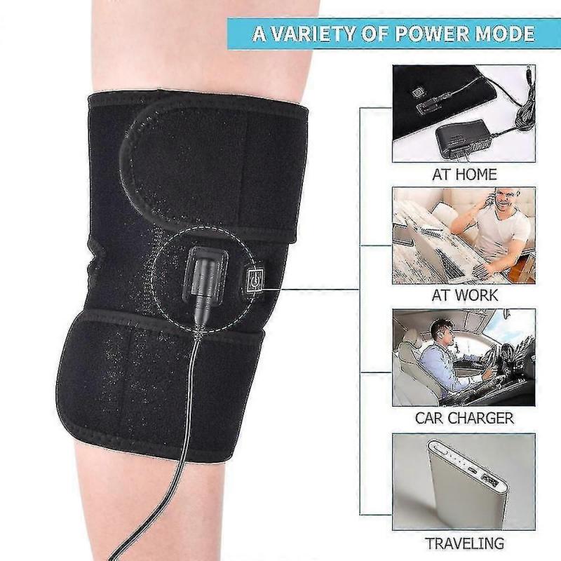 Electric Knee Protection Heating Massager Pads Therapy Adjustable Brace Support Belt Arthritis Relieve Knee Pain